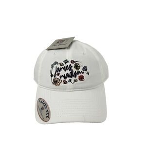 James Madison University Hat White Ladies Fit Strap back Adjustable Duke *FLAW